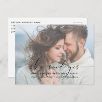 Sie sagte ja, Calligrafy Engagement Partei einlade