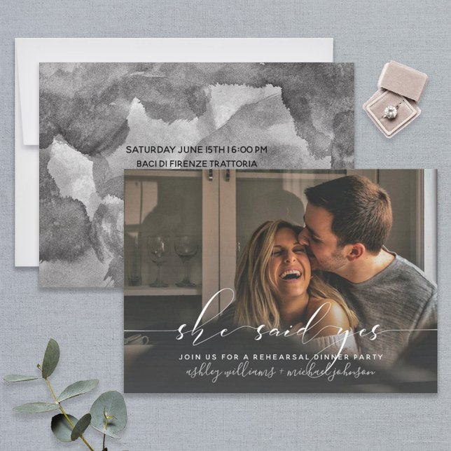 SIE SAGTE JA | Calligraphy Probe Dinner Einladung (Von Creator hochgeladen)