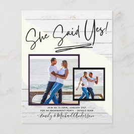 Sie sagte ja - Einladung zur Foto-Engagement-Parte Flyer