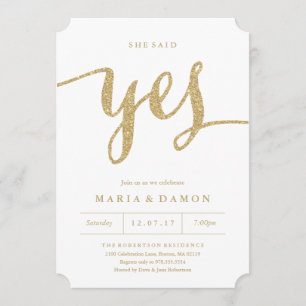 Sie sagte ja Engagement Partei Einladung