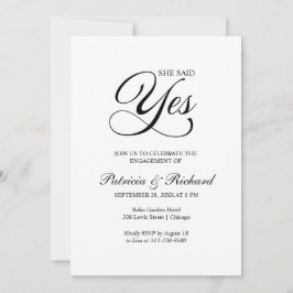 Sie sagte ja Engagement Partei Einladung