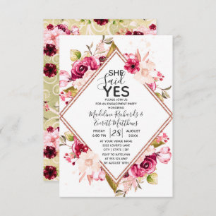 Sie sagte ja, florale Engagement Partei Einladung