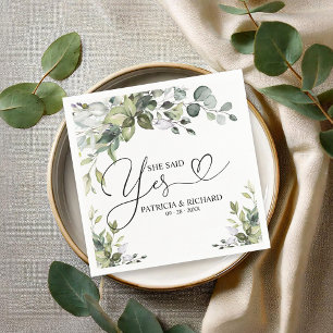 Sie sagte ja Niedliche Engagement Partei Napkins Serviette