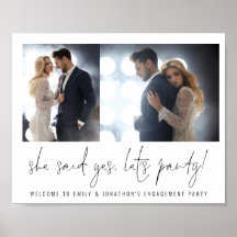 Sie sagte ja, Party Fotos willkommen Verlobung