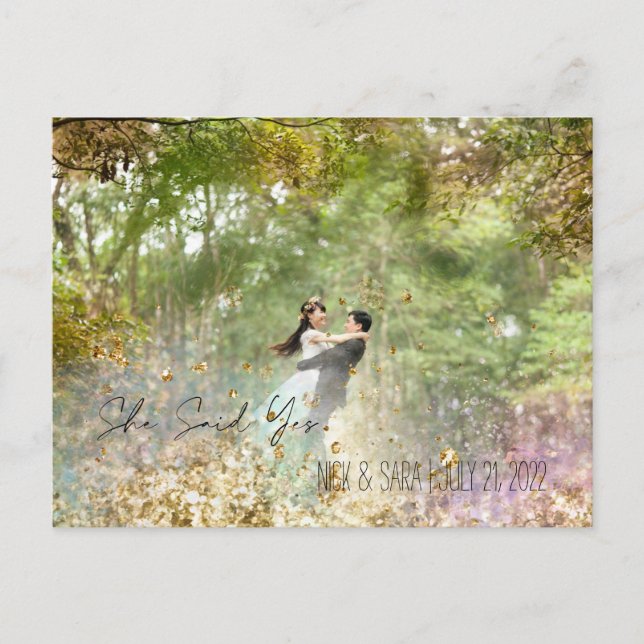 Sie sagte ja postkarte (Vorderseite)