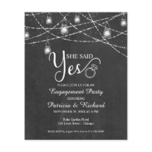 Sie sagte Ja Rustikale Engagement Partei Einladung