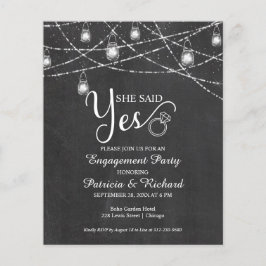 Sie sagte Ja Rustikale Engagement Partei Einladung