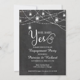 Sie sagte Ja Rustikale Engagement Partei Einladung