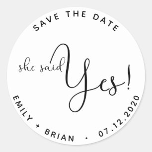 Sie sagte ja ⎢ Save the Date Aufkleber