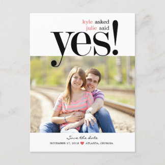 SIE SAGTE JA Save the Date Postkarte