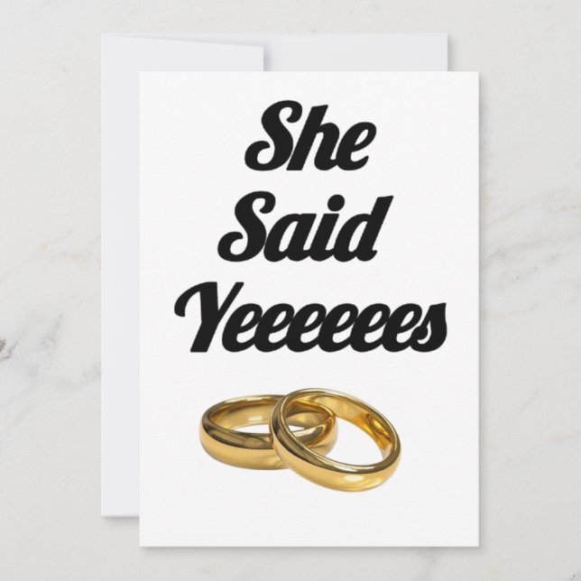 Sie sagte ja Verlobung Einladung - Herzthema (Vorderseite)