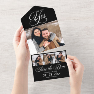 Sie sagte Ja Verlobungsanzeige Save The Date All In One Einladung