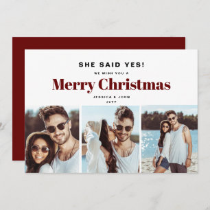 Sie sagte ja Weihnachts-Verlobung Ankündigung