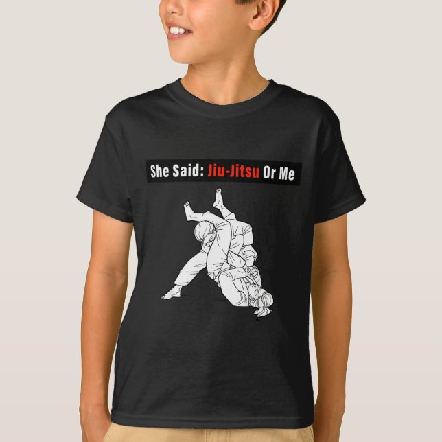 Sie sagte Jiu-Jitsu oder mich BJJ Brasilianisches  T-Shirt (Vorderseite)