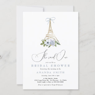 Sie sagte Oui Französisch Eiffelturm Brautparty Einladung