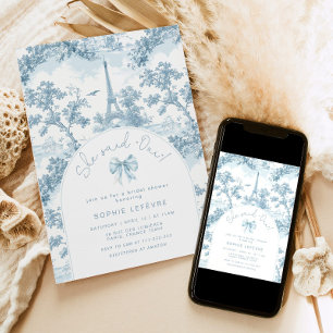 Sie sagte Oui Französisch romantisches Brautparty Einladung