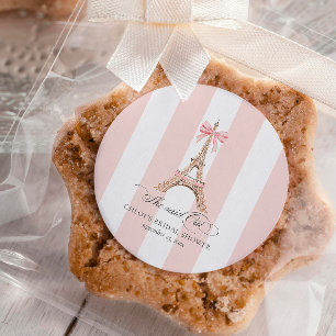 Sie sagte Oui Paris Bow Eiffel Tower BRAUTPARTY Runder Aufkleber