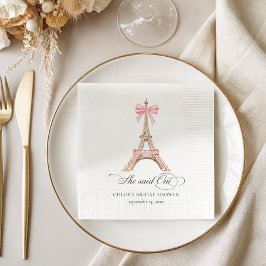 Sie sagte Oui Paris Bow Eiffel Tower BRAUTPARTY Serviette