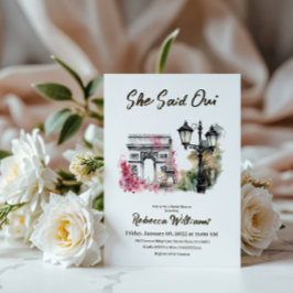 Sie sagte Oui Paris Brautparty Parisian Brunch Einladung