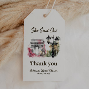Sie sagte Oui Paris Brautparty Parisian Brunch Geschenkanhänger