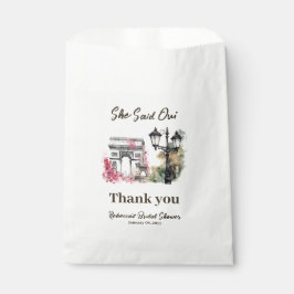 Sie sagte Oui Paris Brautparty Parisian Brunch Geschenktütchen