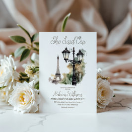 Sie sagte Oui Parisian Brautparty Brunch Einladung