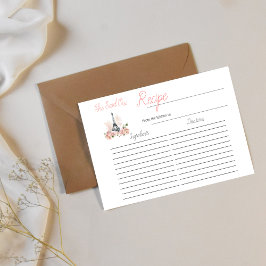 Sie sagte Oui Parisian Floral Brautparty Rezept Mitteilungskarte