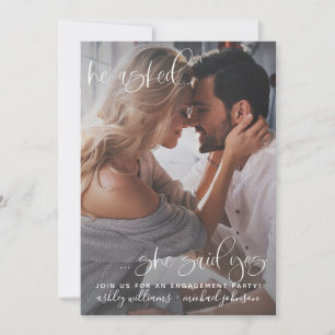 Sie sagte Yes 2 Foto QR Code Script Verlobung Einladung