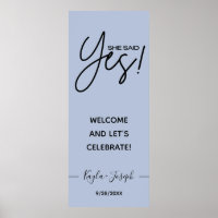 Sie sagte Yes banner Dustblue Verlobung willkommen