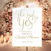 Sie sagte Yes Chic Gold Brautparty Willkommenszeic