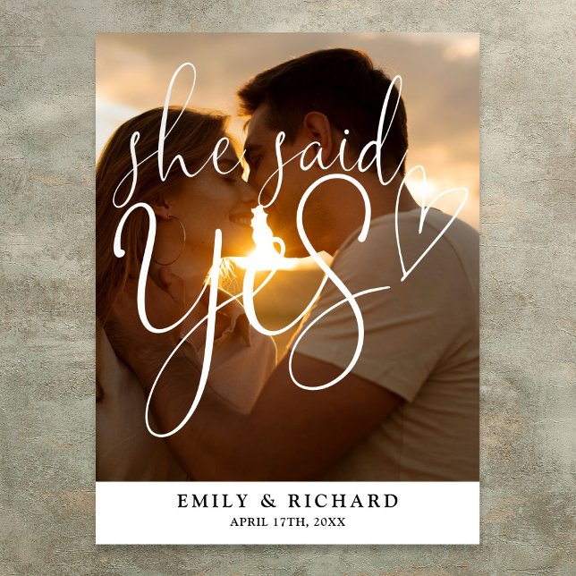 Sie sagte Yes Engagement Party Foto Willkommenszei Poster (She Said Yes Engagement Party Photo Welcome Sign)