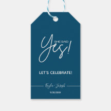 Sie sagte Yes Engagement Party Navy Geschenk Tag