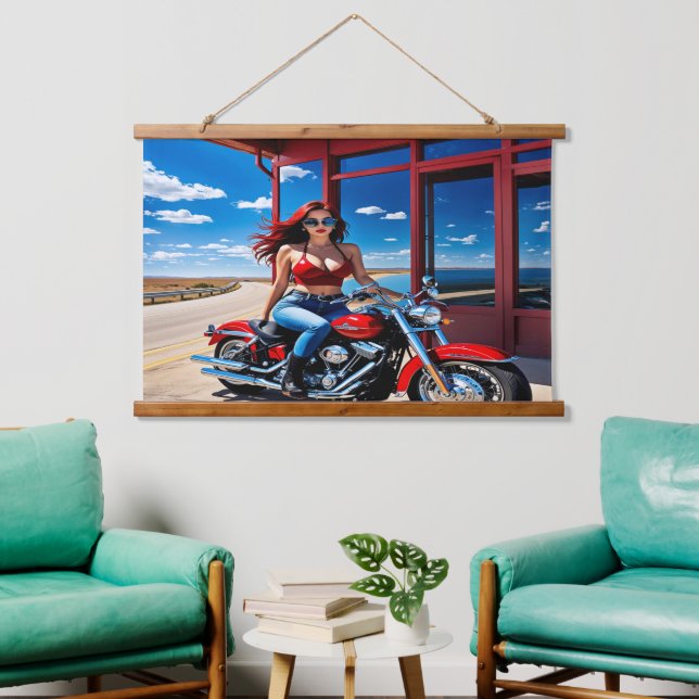Sie sah aus wie eine echte Rebellin Wandteppich Mit Holzrahmen (Wohnzimmer)