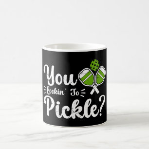 Sie schauen auf Pickle Pickleball Player Funny Kaffeetasse