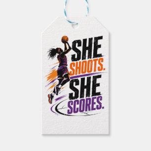 Sie schießt, sie punktet Frauenbasketball Geschenkanhänger