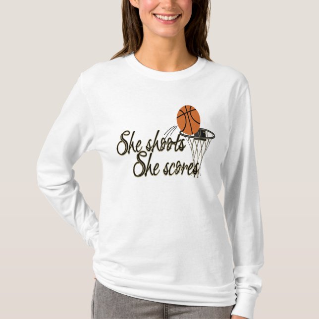 Sie schießt… sie zählt T-Shirt (Vorderseite)