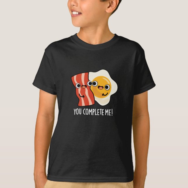 Sie schließen mich Funny Bacon Egg Pun Dark BG T-Shirt (Vorderseite)
