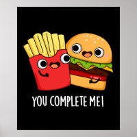 Sie schließen mich Funny Burger Fries Pun Dark BG