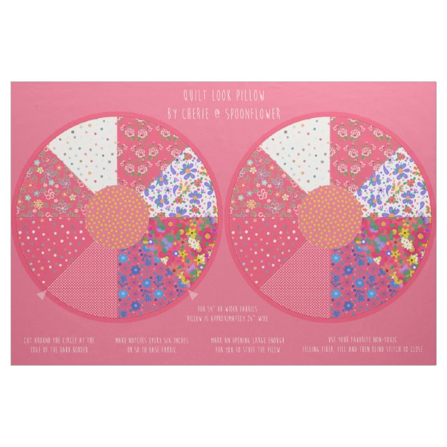 Sie schneiden und nähen gepolstertes Rundkissenkit Stoff (Fat Quarter (45,7 x 55,9 cm))