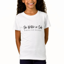 Sie schreibt in "Code white T - Shirt"