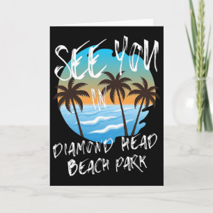 Sie sehen Diamond-head-beach-park Retro Vintage Oa Karte
