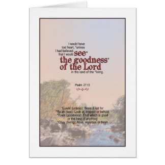 Sie sehen die Güte des Gottes - Psalm-27:13