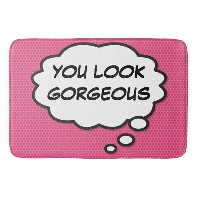 SIE SEHEN GORGEOUS denken, Blase rosa Badematte (Vorderseite)