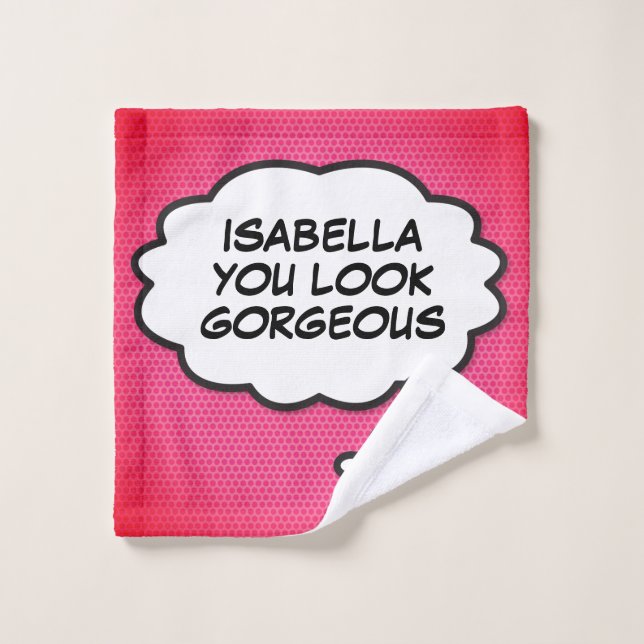 SIE SEHEN GORGEOUS Think Bubble Fun Comic Book Badhandtuch Set (Waschlappen)