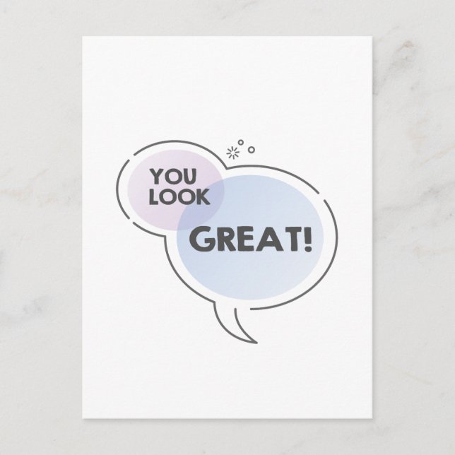Sie sehen großartige Textbotschaften in der Sprach Postkarte (Vorderseite)