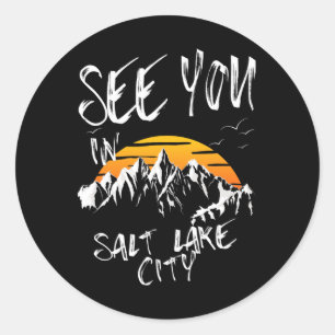 Sie sehen in Salt Lake City Usa Urlaub Skiwandern Runder Aufkleber