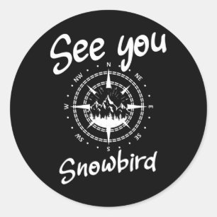 Sie sehen in Snowbird Usa Vacation Ski Comp Runder Aufkleber
