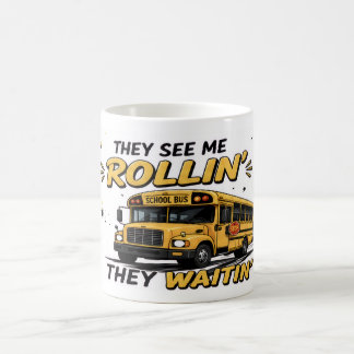 Sie sehen mich lustig rollenden Busfahrer Kaffeeta Kaffeetasse