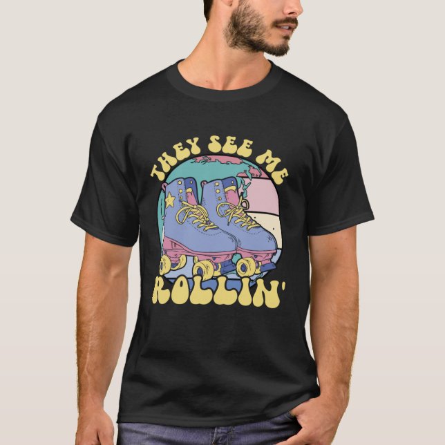 Sie sehen mich rollen Roller Derby Frauen Roller S T-Shirt (Vorderseite)