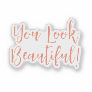 Sie sehen Schönheitsbejahung in der Schrift Aufkleber